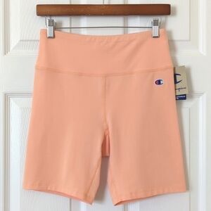 Champion Everyday Classic Cotton High Waisted Soft Bike Shorts Peach Orange M